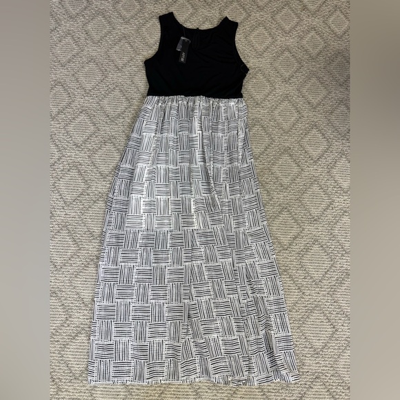 NWT Apt 9 maxi dress black and white size large - Picture 2 of 5